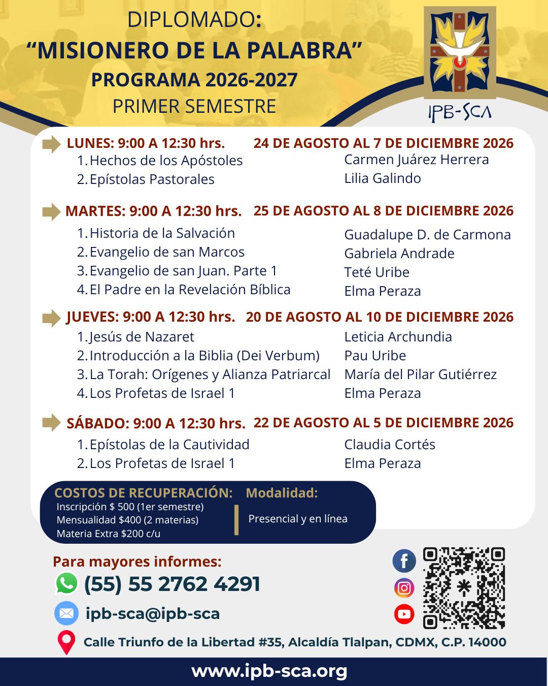 Cursos Bíblicos, Instituto de Pastoral Bíblica Salvador Carrillo Alday